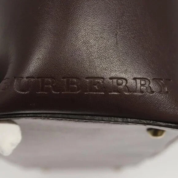 BURBERRY Nova Check Tote Bag Wool Beige Gold